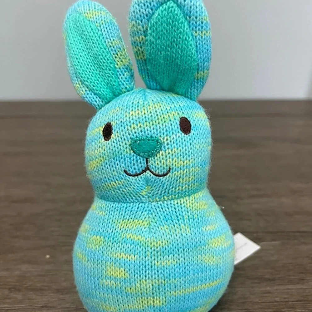 Animal Adventure 2012 Teal &‎ Yellow Knit Rabbit Plush